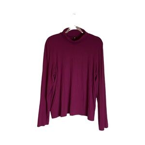 Eileen Fisher Red Cinched Turtleneck Top